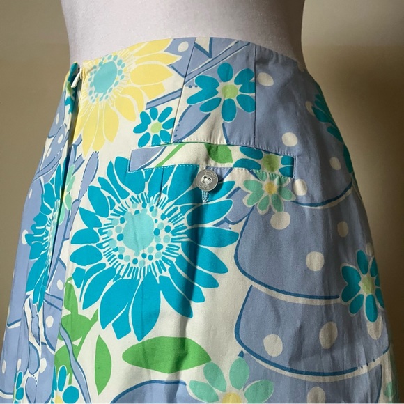 Vintage Lilly Pulitzer Purple Lobster Blue Floral Preppy Summer Skirt size 12 - Picture 4 of 7